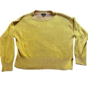 J. CREW Crew Neck Knit Sweater Gold